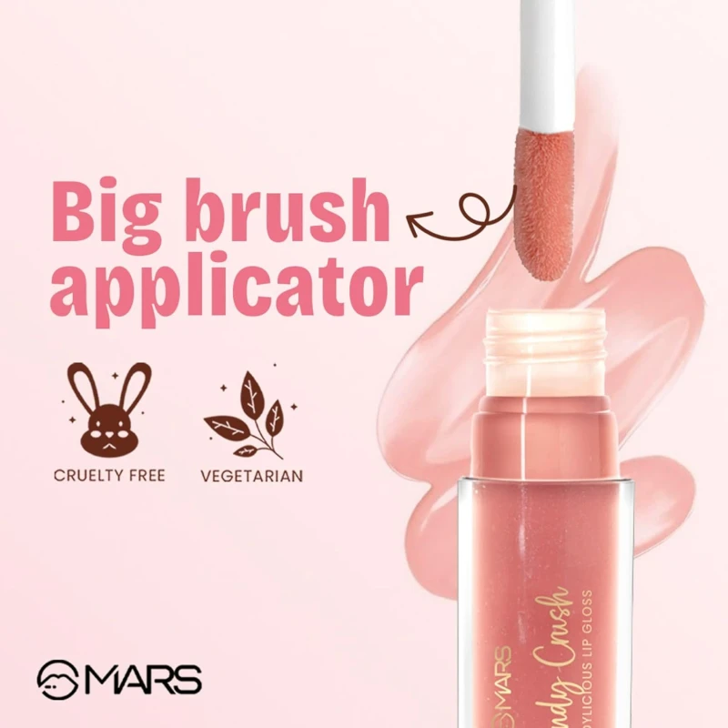 MARS Candylicious Sheer Lip Gloss for Women | Hydrating & High Shine | Lightweight | Non-Sticky | Enriched with Vitamin-E, Hyaluronic Acid & Avocado Ester (4.0ml) (04-CANDY FLOSS) thumbnail 3